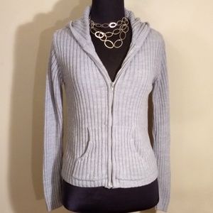Lt Gray Zip-Up Sweater Hoodie Sz:M